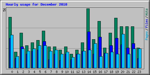 Hourly usage for December 2010